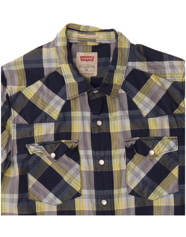 LEVI'S Herren-Hemd mit schmaler Passform, mittelmarineblau, kariert, Baumwolle