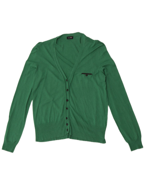 Armani Jeans Damen Strickjacke UK 12 Mittelgrün