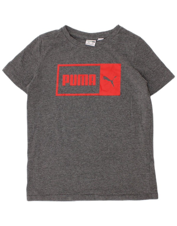 Puma Jungen T-Shirt mit Grafik, 7–8 Jahre, Größe S, Grau