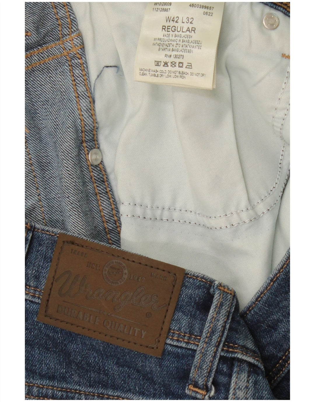 WRANGLER Herren-Jeans mit normaler Passform, verkürzte gerade Passform, W42, L26, Blau, Baumwolle