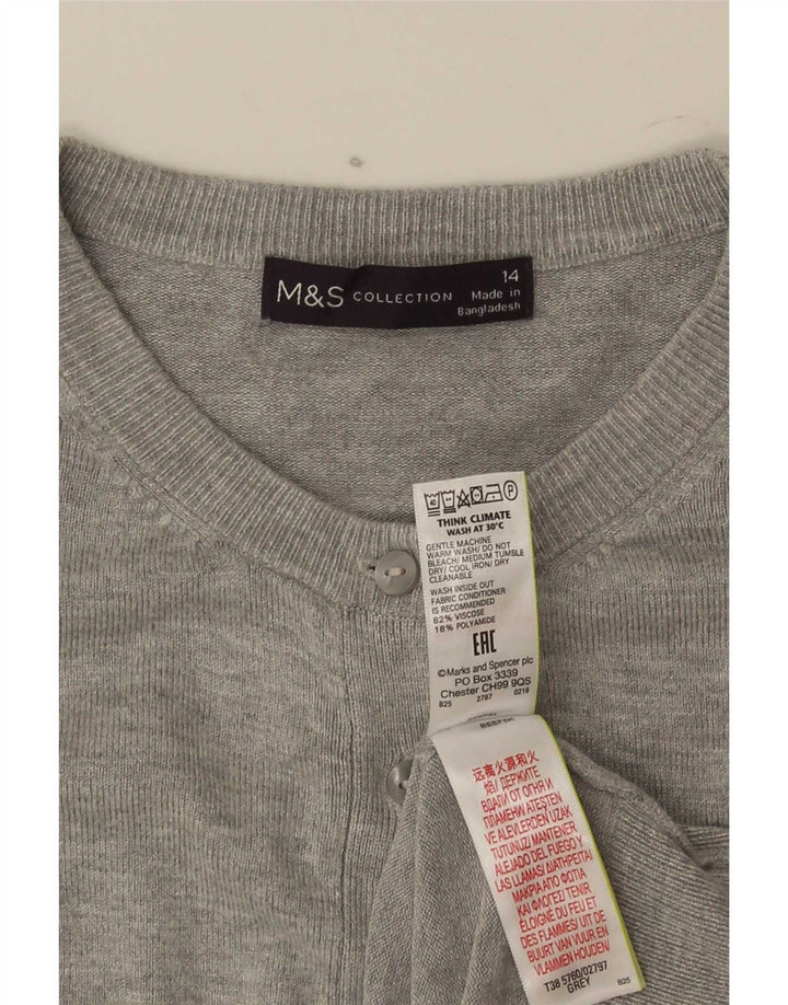 Marks & Spencer Damen Boleropullover UK 14 Mittelgraue Viskose