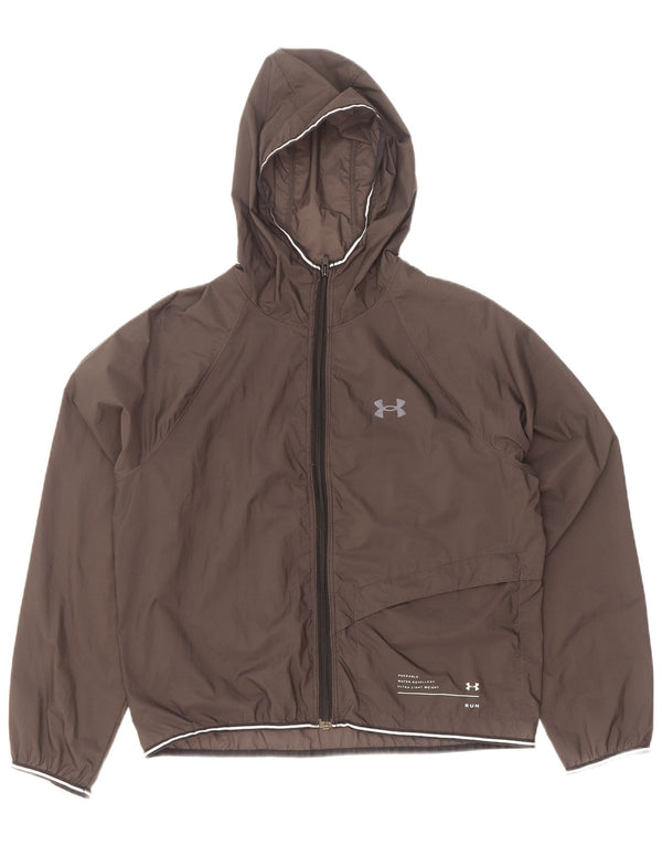 Under Armour Damen Heat Gear Kapuzen-Trainingsanzug-Oberteiljacke UK 16 Large Grau