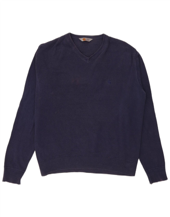 Carhartt Herren-Pullover mit V-Ausschnitt, 2XL, Marineblau