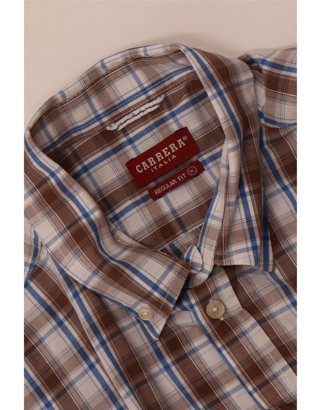 CARRERA Herren-Hemd, reguläre Passform, XL, braun kariert