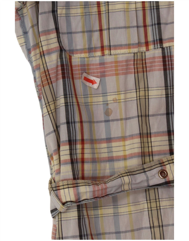 Vintage Damen Hemdkleid UK 14 Medium Mehrfarbig karierte Baumwolle