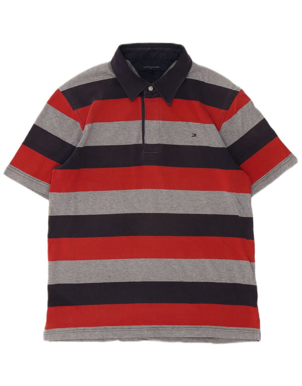 Tommy Hilfiger Herren-Poloshirt, groß, mehrfarbig, gestreift, Baumwolle
