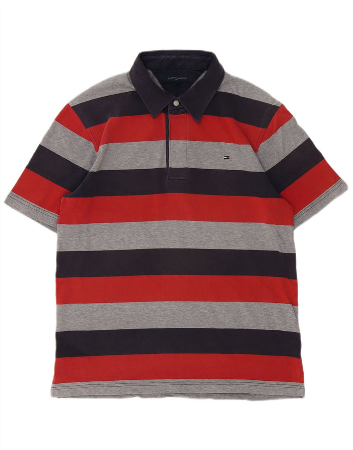Tommy Hilfiger Herren-Poloshirt, groß, mehrfarbig, gestreift, Baumwolle