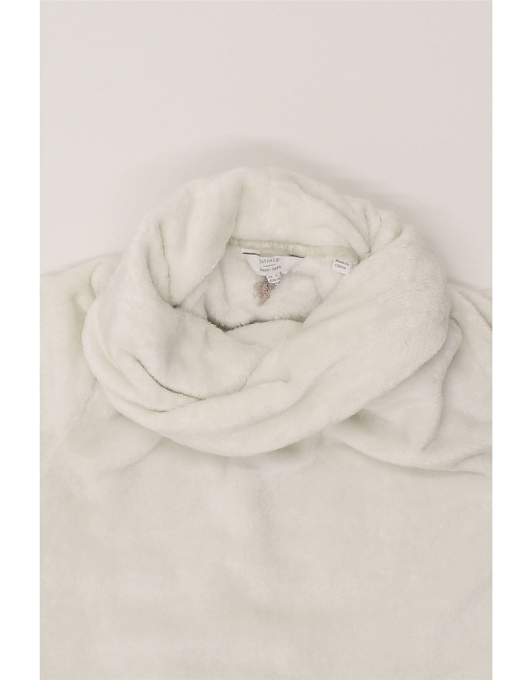 FAT FACE Womens Roll Neck Fleece Jumper UK 8 Small White Polyester Vintage Fat Face and Second-Hand Fat Face from Messina Hembry 