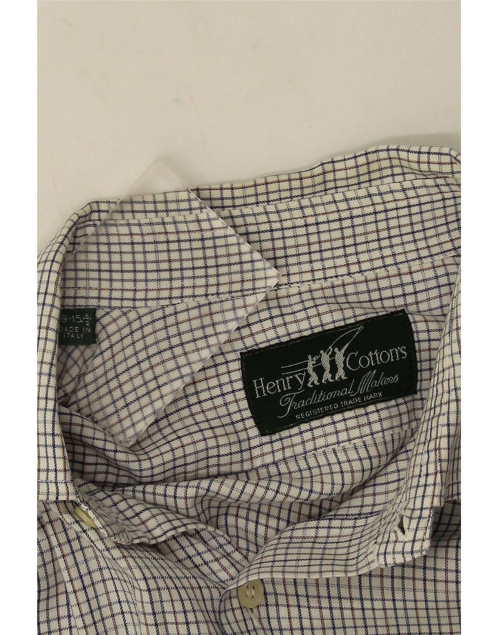Henry Cottons Herrenhemd Größe 39 15 1/2 Mittelgrauer Gingham
