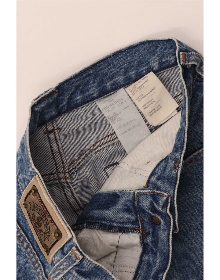 Armani Damen Crop Straight Jeans W28 L26 Blaue Baumwolle
