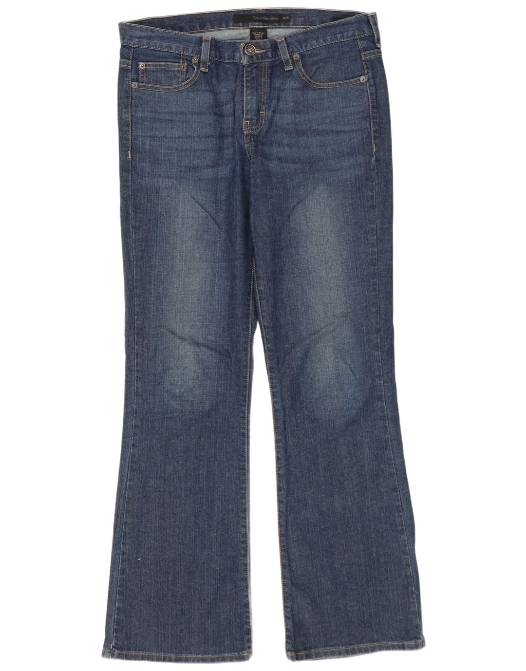 CALVIN KLEIN Damen Bootcut Jeans US 10 Large W30 L32 Blaue Baumwolle