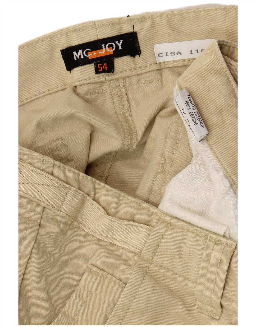 MC Joy Herren gerade Cargohose IT 54 2XL W40 L29 Beige Baumwolle