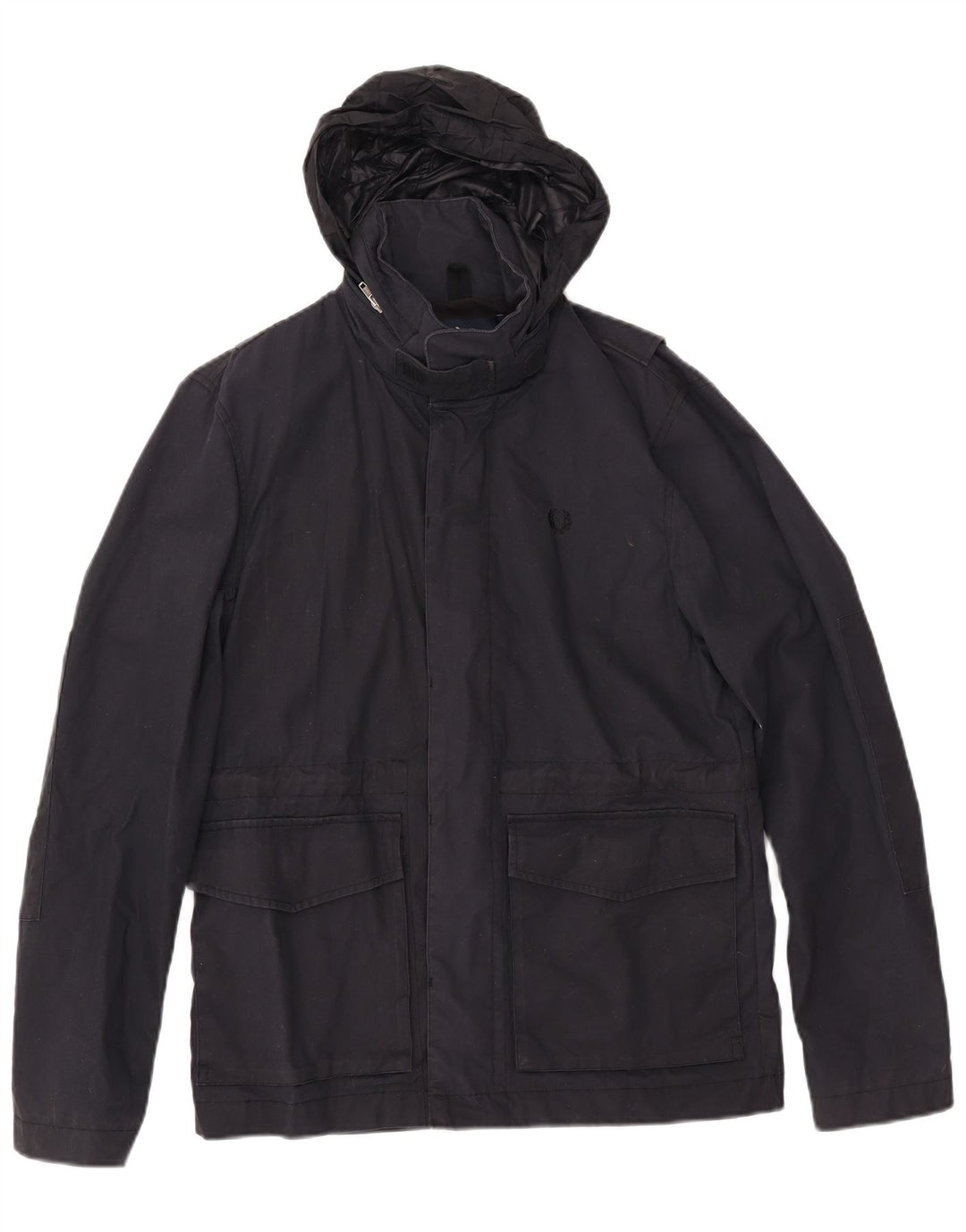 FRED PERRY Herren-Windjacke mit Kapuze, UK 36, Größe S, marineblau, Baumwolle