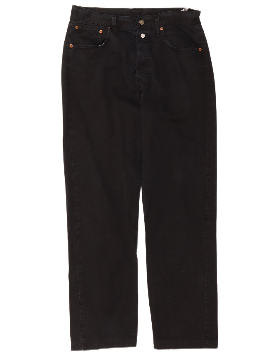 Replay Herren Straight Jeans W33 L32 Schwarze Baumwolle