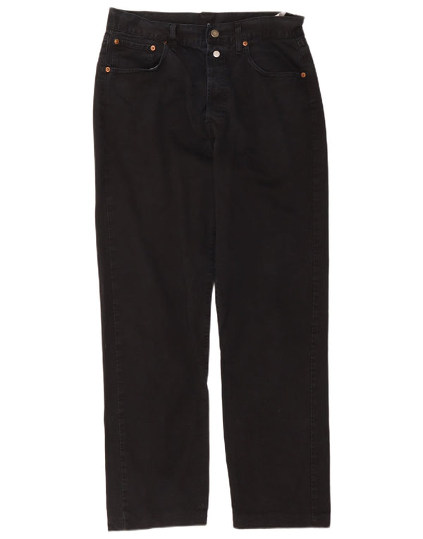 Replay Herren Straight Jeans W33 L32 Schwarze Baumwolle