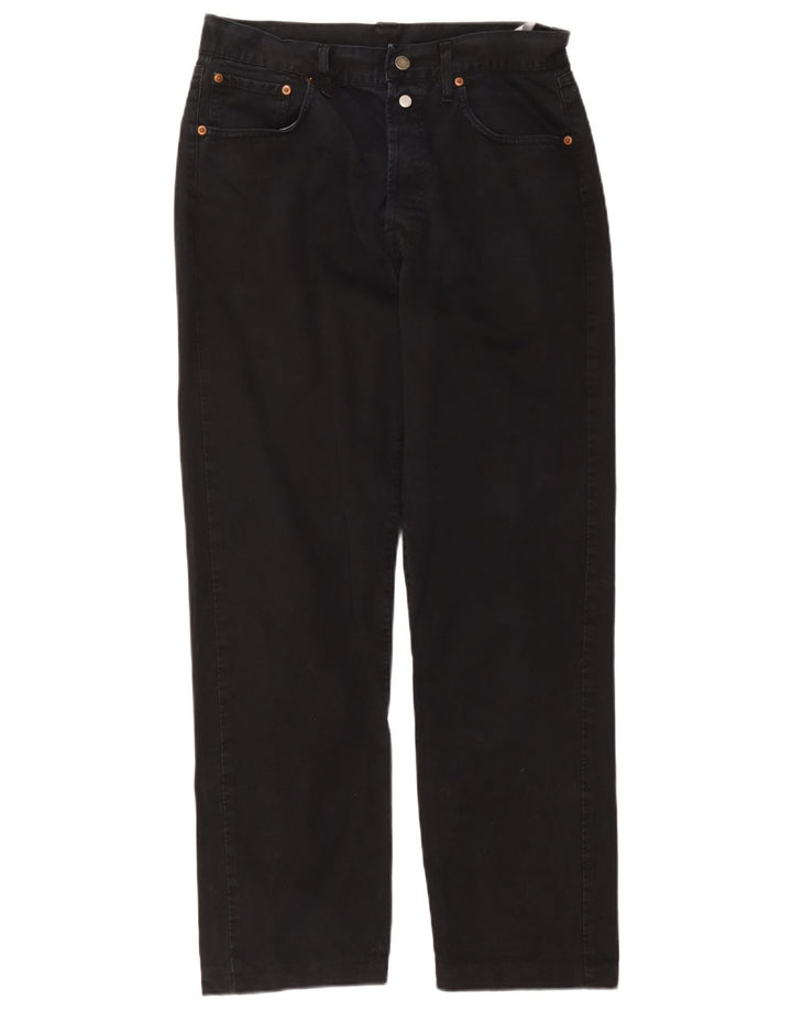 Replay Herren Straight Jeans W33 L32 Schwarze Baumwolle