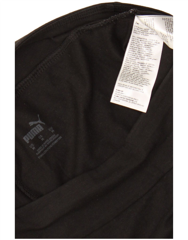 Puma Damen Leggings UK 12 Medium Schwarz Baumwolle
