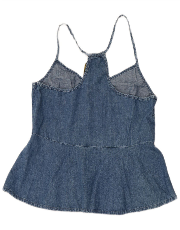 Zara Damen Denim Cami Top UK 12 Mittelblau