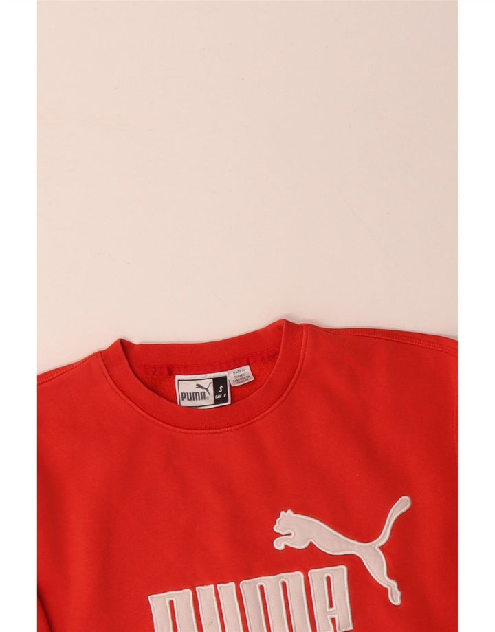 PUMA Herren Graphic Sweatshirt Pullover Small Orange Baumwolle