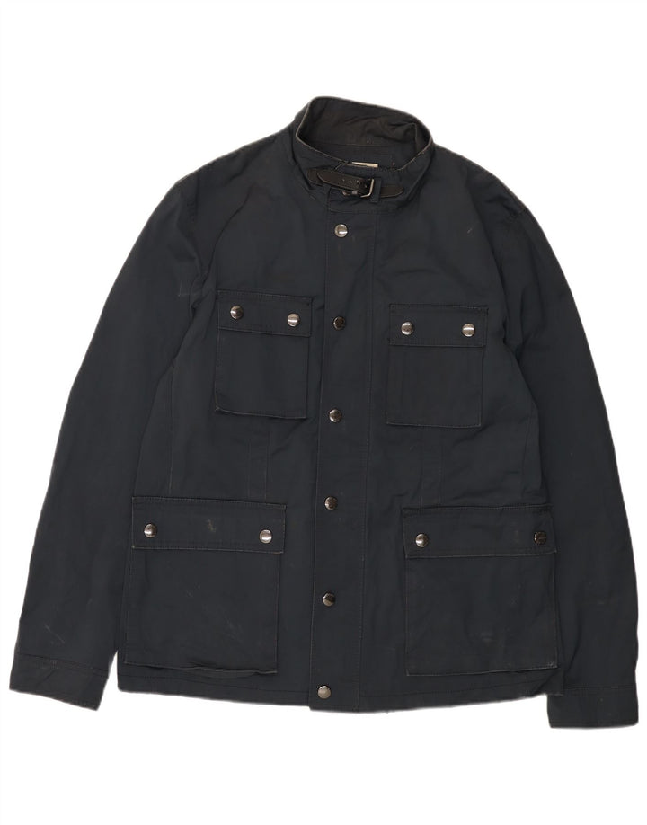 Zara Herren Utility Jacke UK 42 XL Marineblau Polyester