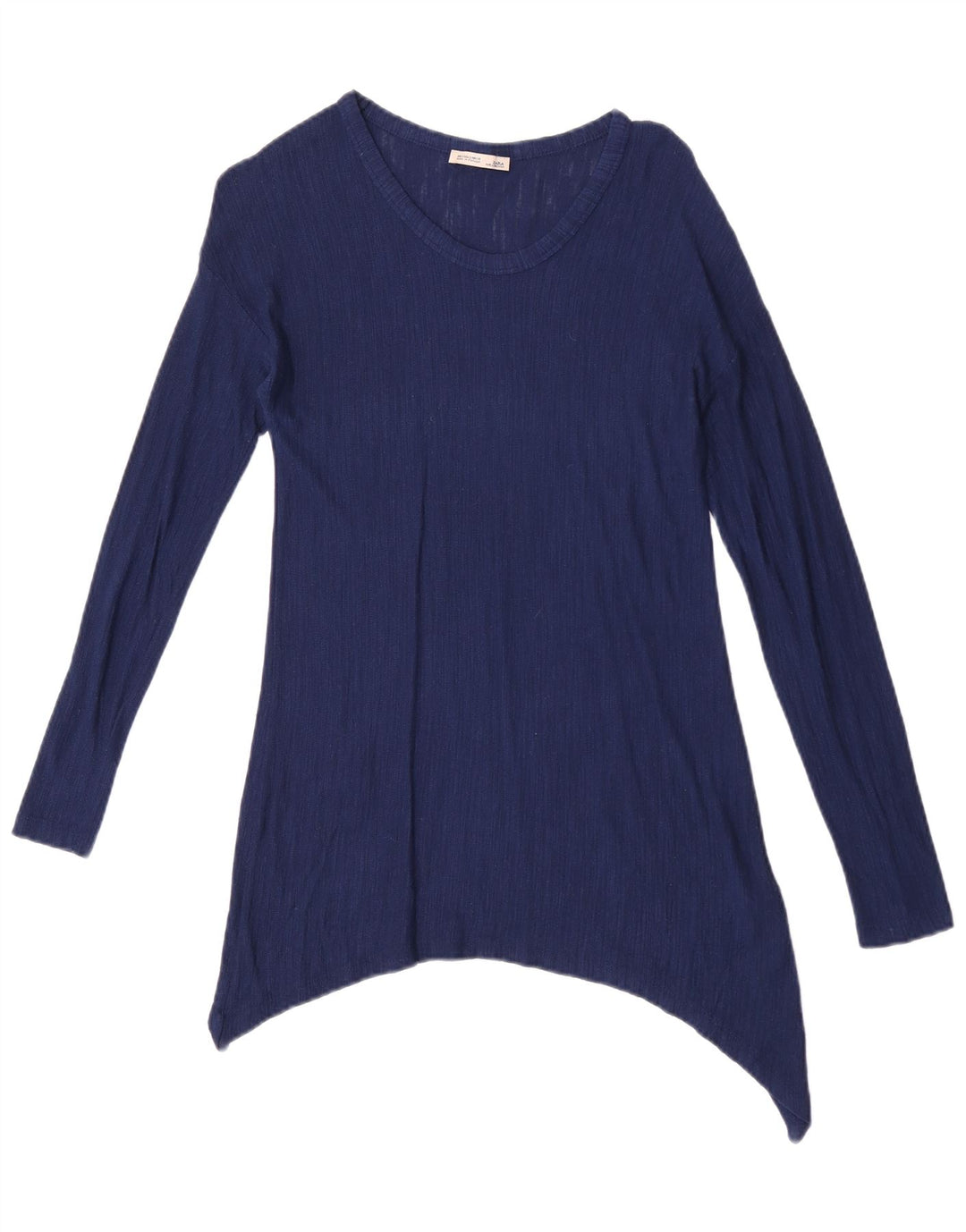 Asymmetrisches Tunika-Oberteil für Damen von Zara, UK 10, Größe S, blaue Viskose