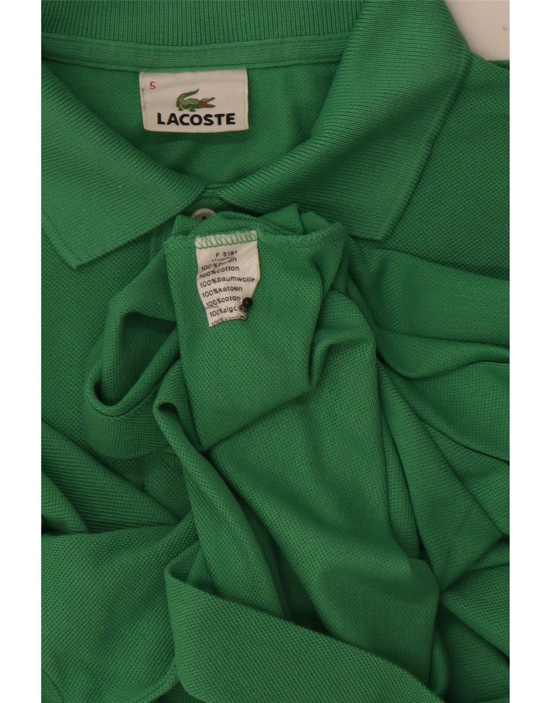 Lacoste Herren-Poloshirt, Größe 5, große grüne Baumwolle