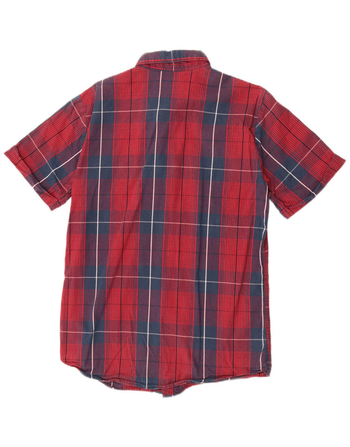 Jack & Jones Herren-Kurzarmhemd aus mittelroter, karierter Baumwolle