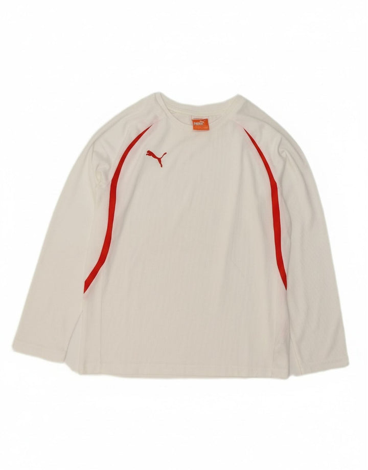 PUMA Boys Top Long Sleeve 11-12 Years White Polyester