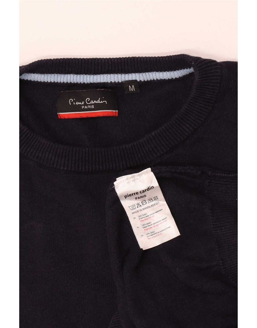 Pierre Cardin Herren-Pullover mit Rundhalsausschnitt, mittlere marineblaue Baumwolle