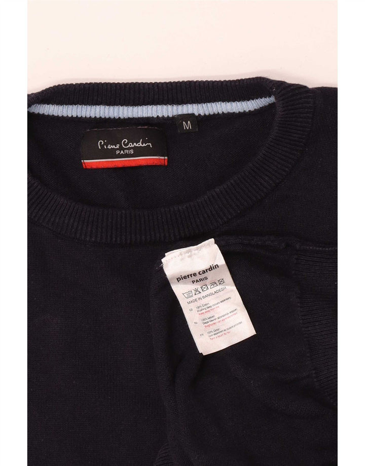 Pierre Cardin Herren-Pullover mit Rundhalsausschnitt, mittlere marineblaue Baumwolle