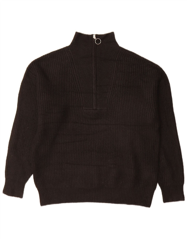 Jack Wills Damen-Pullover, übergroß, mit Reißverschluss, Größe 40, Schwarz