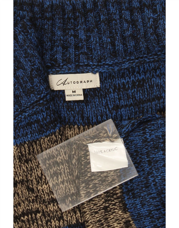 Marks & Spencer Damen Ärmelloser Cardigan-Pullover UK 14 Mittelblau