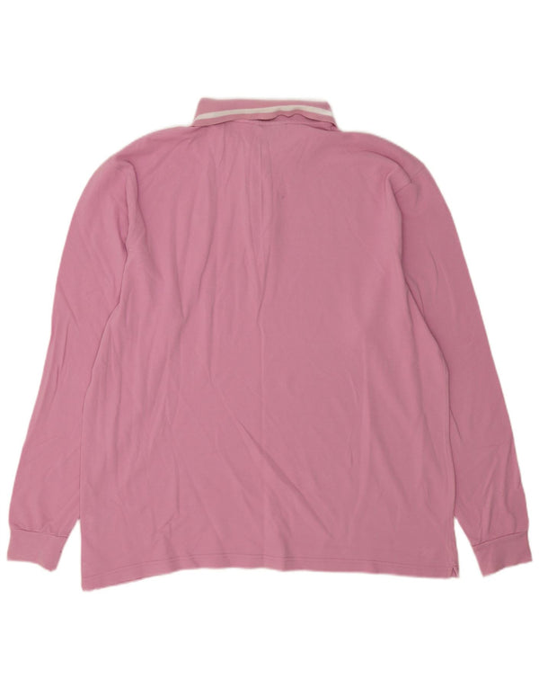 Diadora Herren Langarm-Poloshirt 2XL Rosa Baumwolle