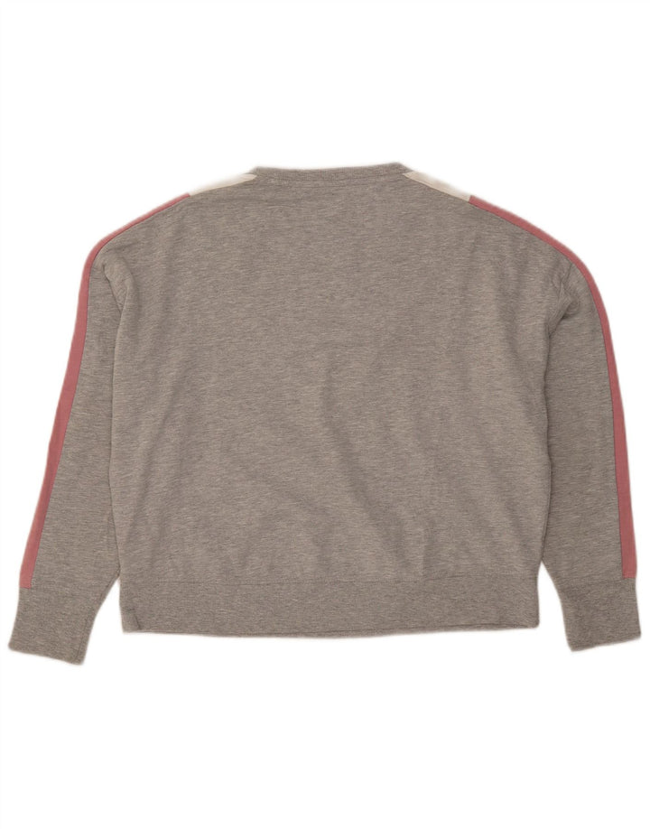 Marks & Spencer Damen Crop Sweatshirt Pullover UK 12 Mittelgrauer Farbblock
