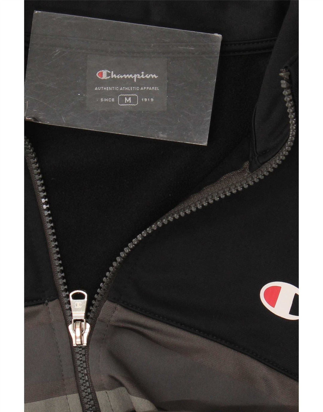 Champion Herren-Trainingsanzug-Oberjacke, Mittelgrau, Farbblock