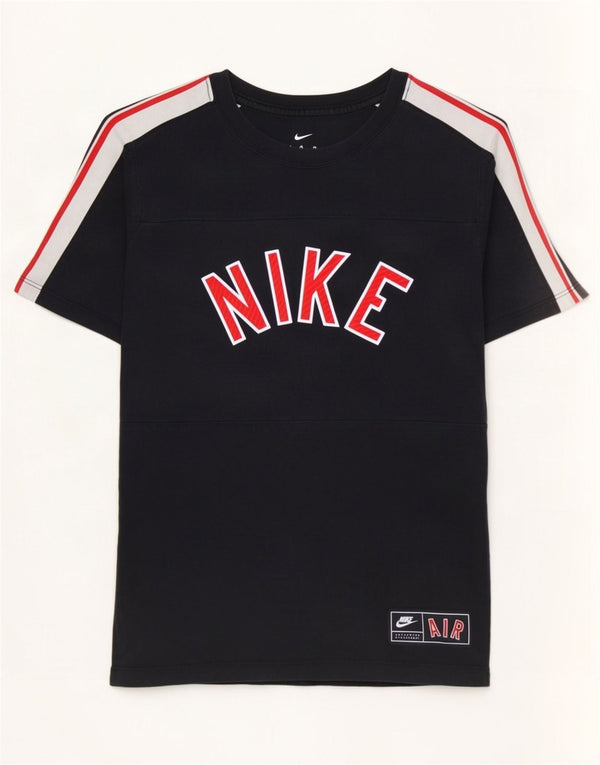Nike Jungen-T-Shirt mit Grafik, 12–13 Jahre, Größe L, Schwarz, Colourblock-Baumwolle