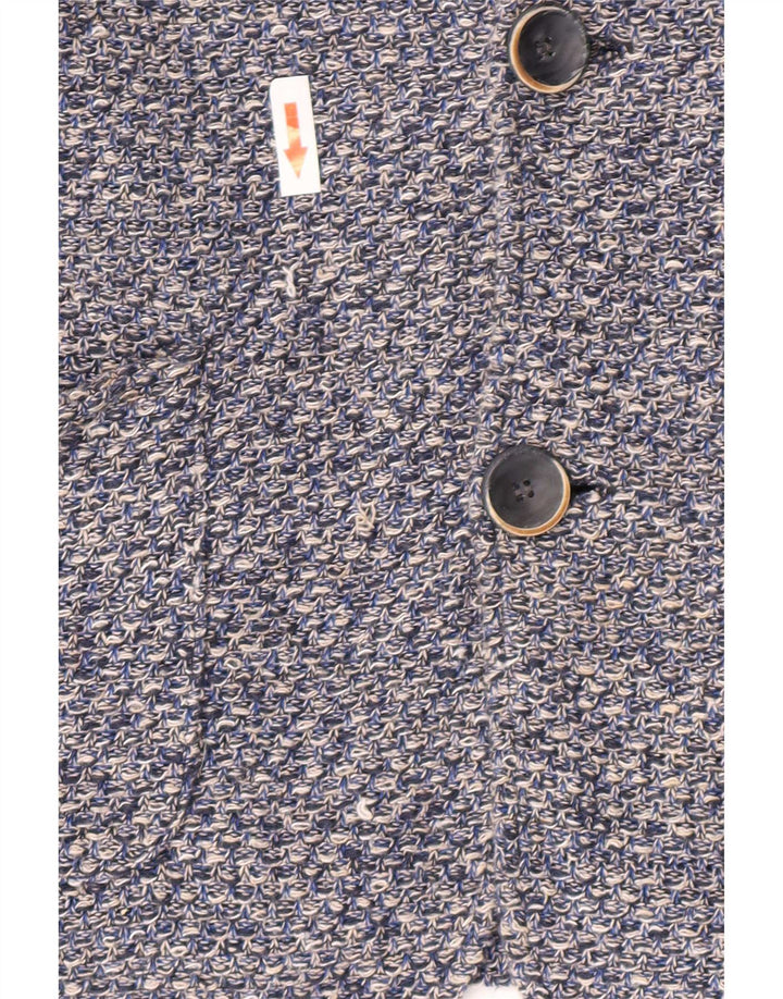 Zara Jungen-Strickblazer mit 2 Knöpfen, 13–14 Jahre, blau gesprenkelte Baumwolle