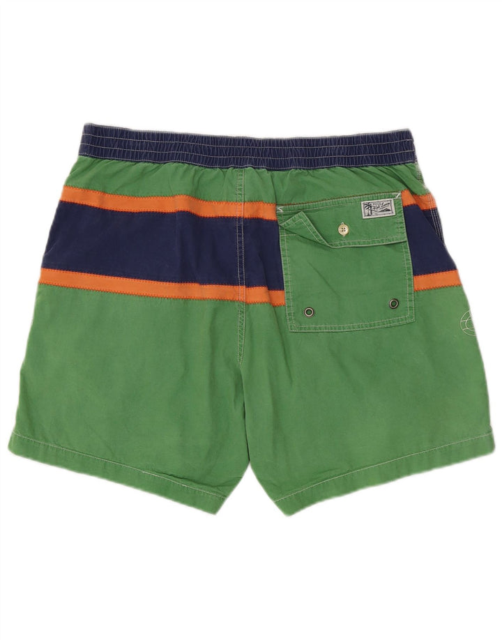 POLO RALPH LAUREN Herren-Badeshorts mit Grafik, groß, grün gestreift, Baumwolle