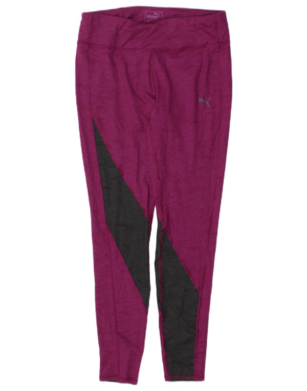 Puma Damen Leggings UK 12 Mittellila Farbblock