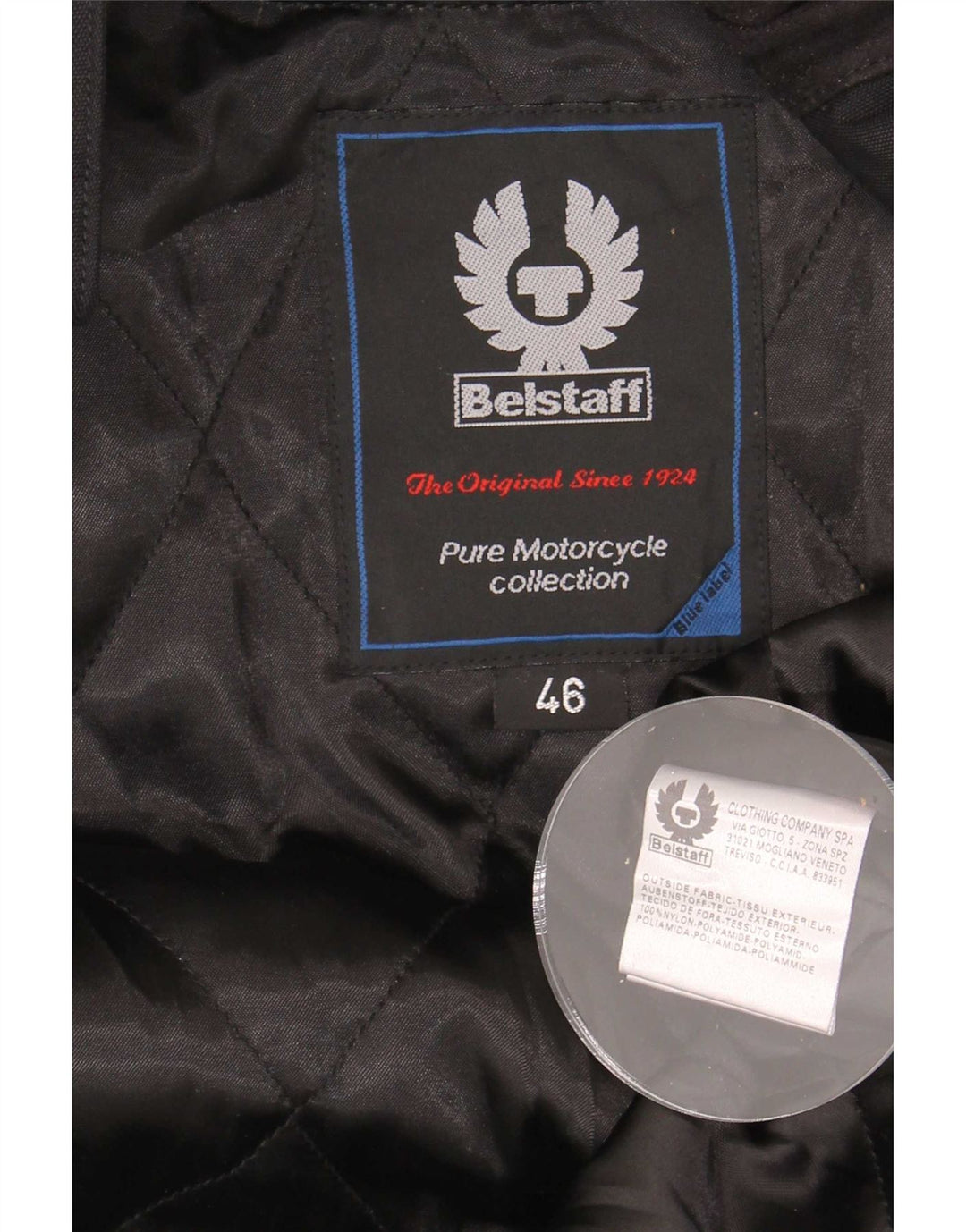 Belstaff Damen Racer Jacke IT 46 Large Schwarz Nylon