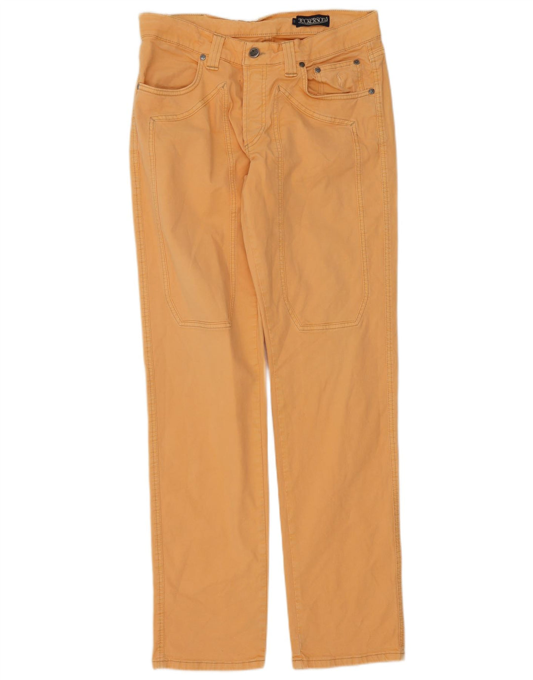 Jeckerson Herren Straight Jeans W33 L33 Orange Baumwolle