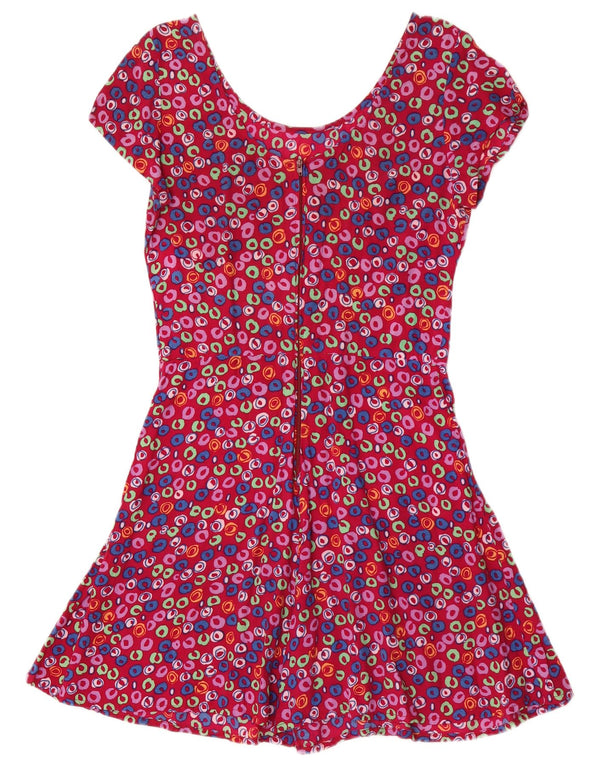 Vintage Damen Playsuit UK 12 Medium Pink Floral