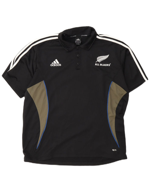 Adidas Herren Clima 365 Poloshirt UK 44/46 Großes schwarzes Colourblock-Polyester