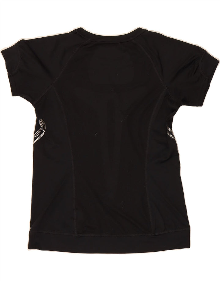 REEBOK Womens T-Shirt Top UK 14 Large Black Polyester Vintage Reebok and Second-Hand Reebok from Messina Hembry 