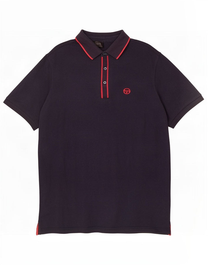Sergio Tacchini Herren Poloshirt XL Marineblau Baumwolle