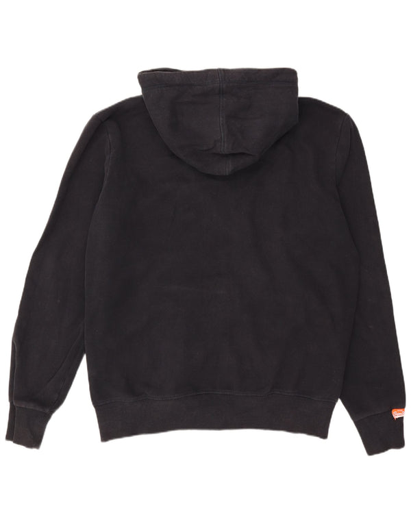 Superdry Herren-Kapuzenpullover mit Reißverschluss, 2XL, schwarze Baumwolle
