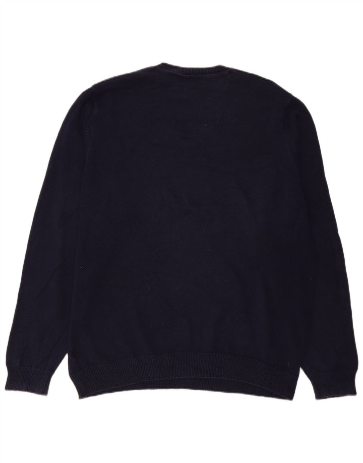 Marks & Spencer Herren-Pullover, reguläre Passform, V-Ausschnitt, Größe L, Marineblau