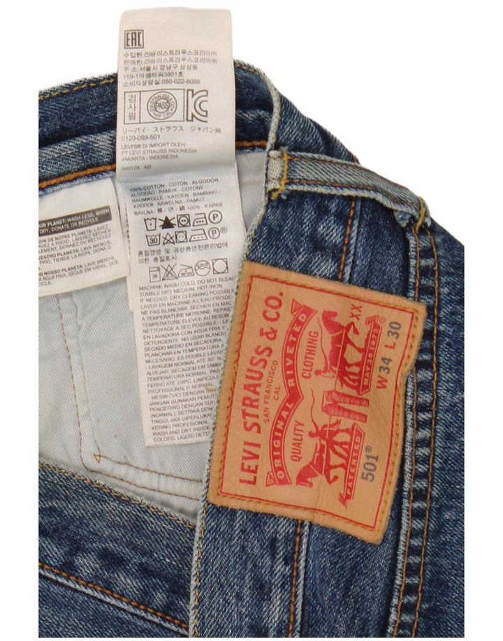 Levi's Herren 501 Straight Jeans W34 L26 Blaue Baumwolle