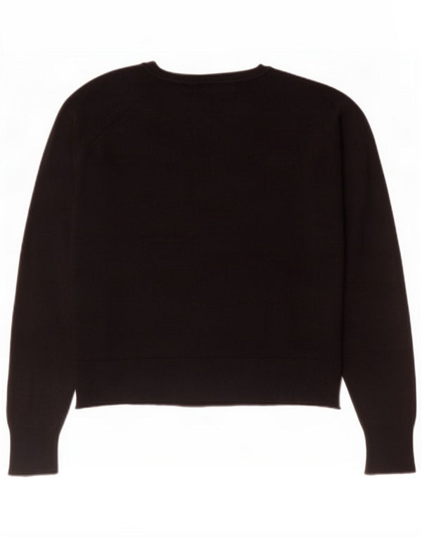 Zara Damen Übergroßer Pullover mit U-Boot-Ausschnitt, UK 10, kleine schwarze Viskose