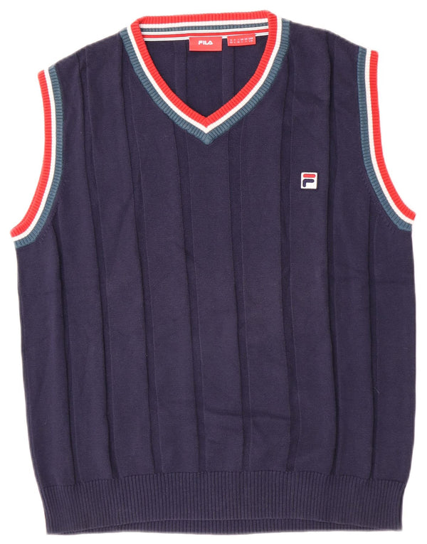 Fila Herren-Tanktop, groß, marineblau, Colourblock-Baumwolle